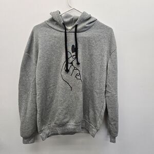 Chan Laing Dain Pocketless Gray Hoodie Size Medium US-XL On Hoodie Tag(A13)